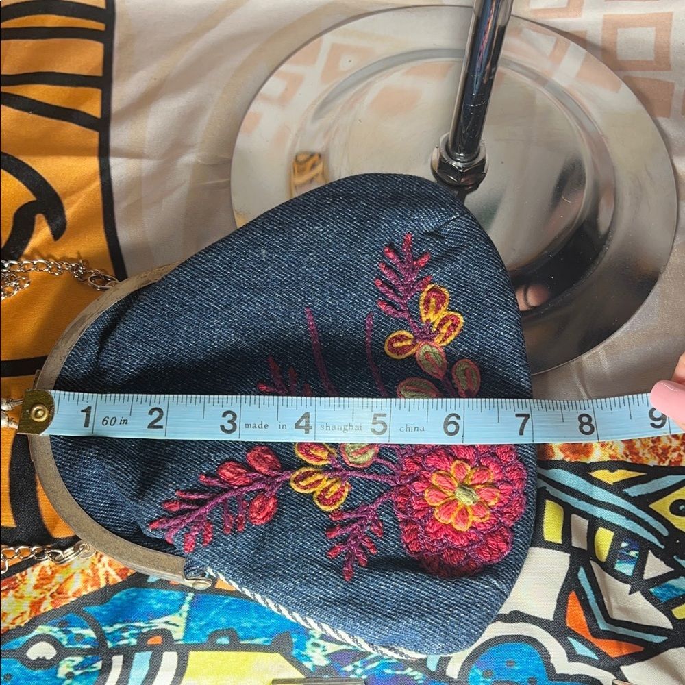Lucky Brand Blue Crossbody Bag with Floral Embroidery - Picture 4 of 10